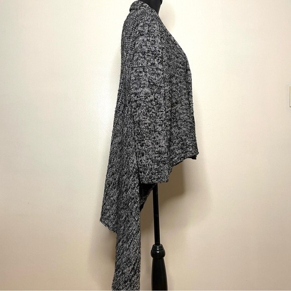 Fenn Wright Manson Cardigan Sweater Metallic Open Waterfall Black Gray Large - Picture 3 of 7